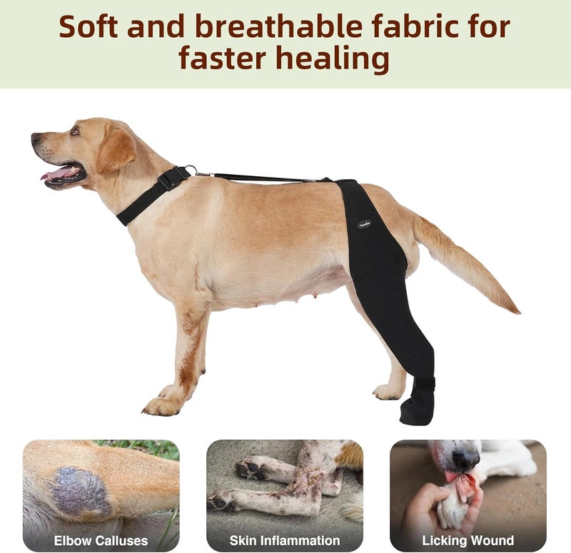 Yoneba Dog Socks to Prevent Licking Paws ，Breathable Leg Sleeve to Stop Licking and Biting， Firm and Secure Adjustable Size Dog Recovery Sleeve Socks (M-Right) - Image 5